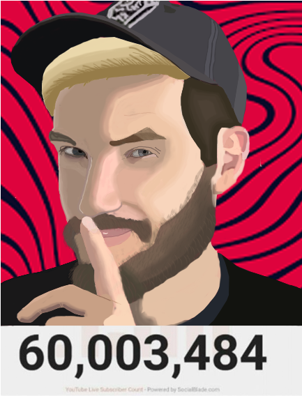 Pewdiepie [fanart] (on This Pice I Only Worked With - Pewdiepie (737x567), Png Download