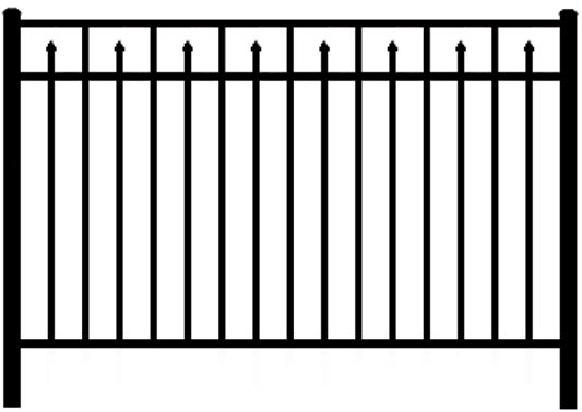 Jerith Style 200 Modified - Eff 20 Aluminum Fence (533x378), Png Download