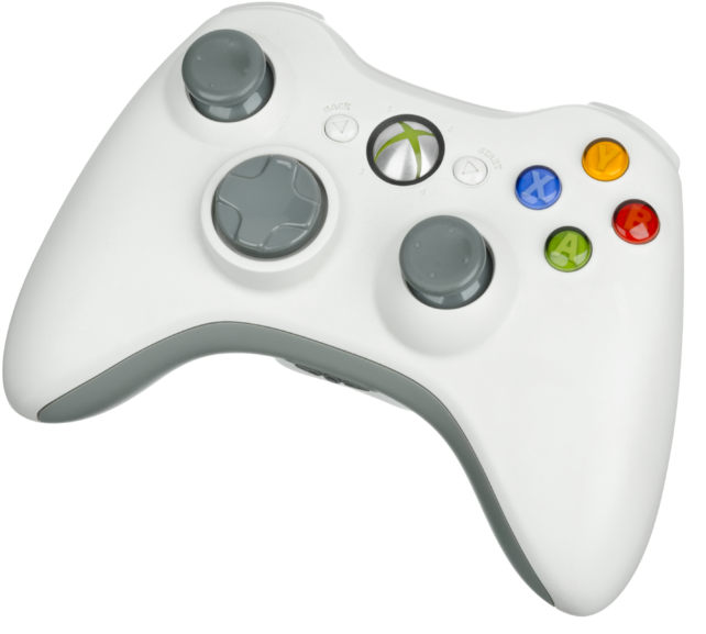 Xbox 360 Wireless Controller White - Xbox 360 Controller Png (658x599), Png Download