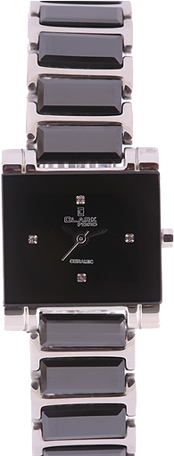 Clarkford Square Dial Chain Watch Black - Analog Watch (475x510), Png Download