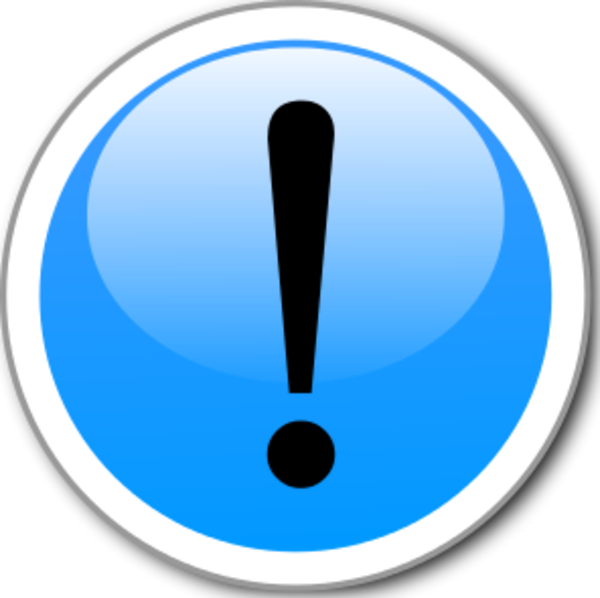 Blue Clipart Exclamation Mark - Exclamation Mark Blue Png (600x598), Png Download