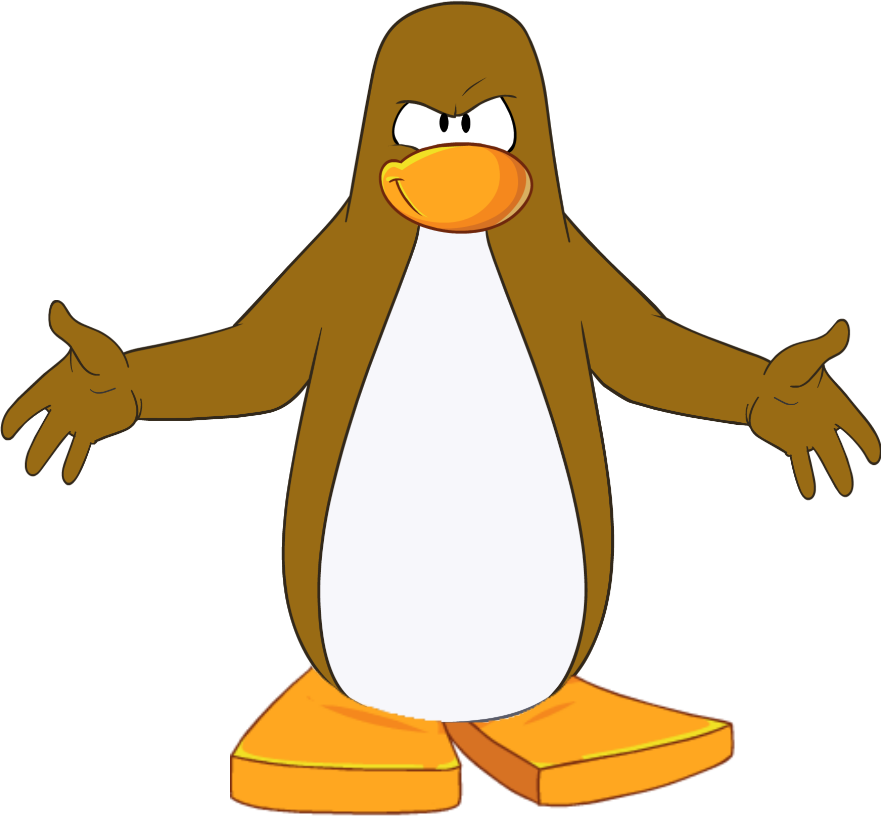 First Was Kirby With Human Feet Now - Brown Penguin Club Penguin (1816x1653), Png Download