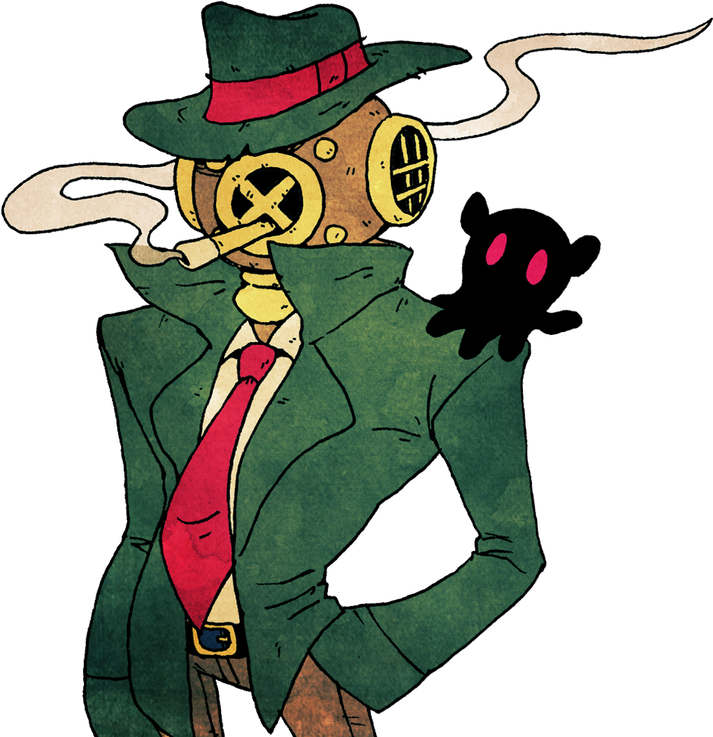 Deep Dive A Mysterious Fellow Who Lives At The Bottom - Cartoon (1074x1067), Png Download