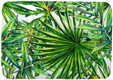 Seamless Floral Pattern With Watercolor Tropical Palm - Watercolor Painting (400x400), Png Download