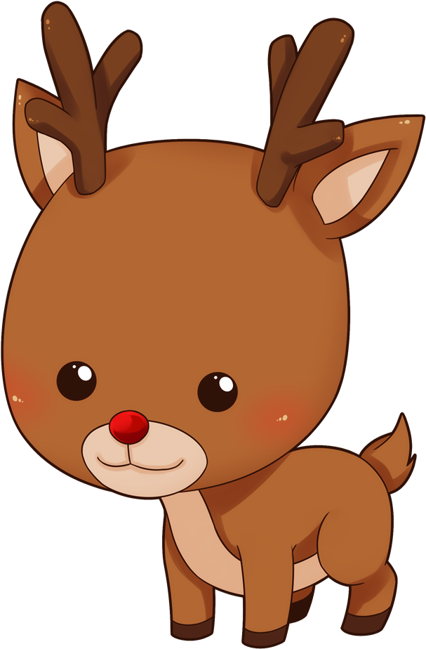 Baby Deer Cartoon Clipart Reindeer Clipart Collection - Clip Art Reindeer (800x1064), Png Download