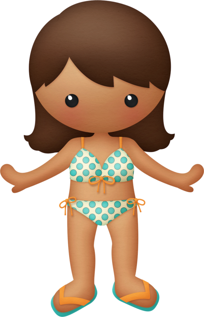 Girl3 - Clip Art People At The Beach (661x1024), Png Download