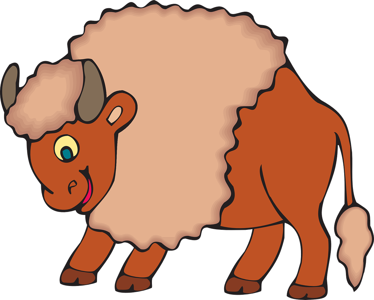 Bull Red Happy - Happy Buffalo (custom) Mugs (1280x1026), Png Download