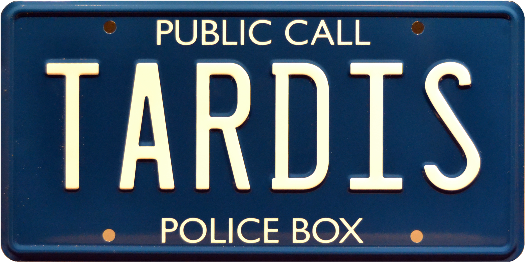 Tardis Prop Plate Movie Memorabilia From Doctor Who - Doctor Who / Tardis *metal Stamped* Standard Usa Size (2048x1170), Png Download