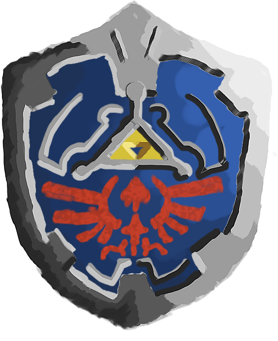 Watercolor-styled Hylian Shield - Emblem (598x720), Png Download