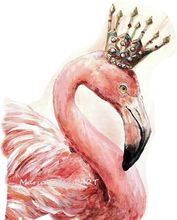 Challenge Sticker - All Flamingo Art Wall (565x702), Png Download
