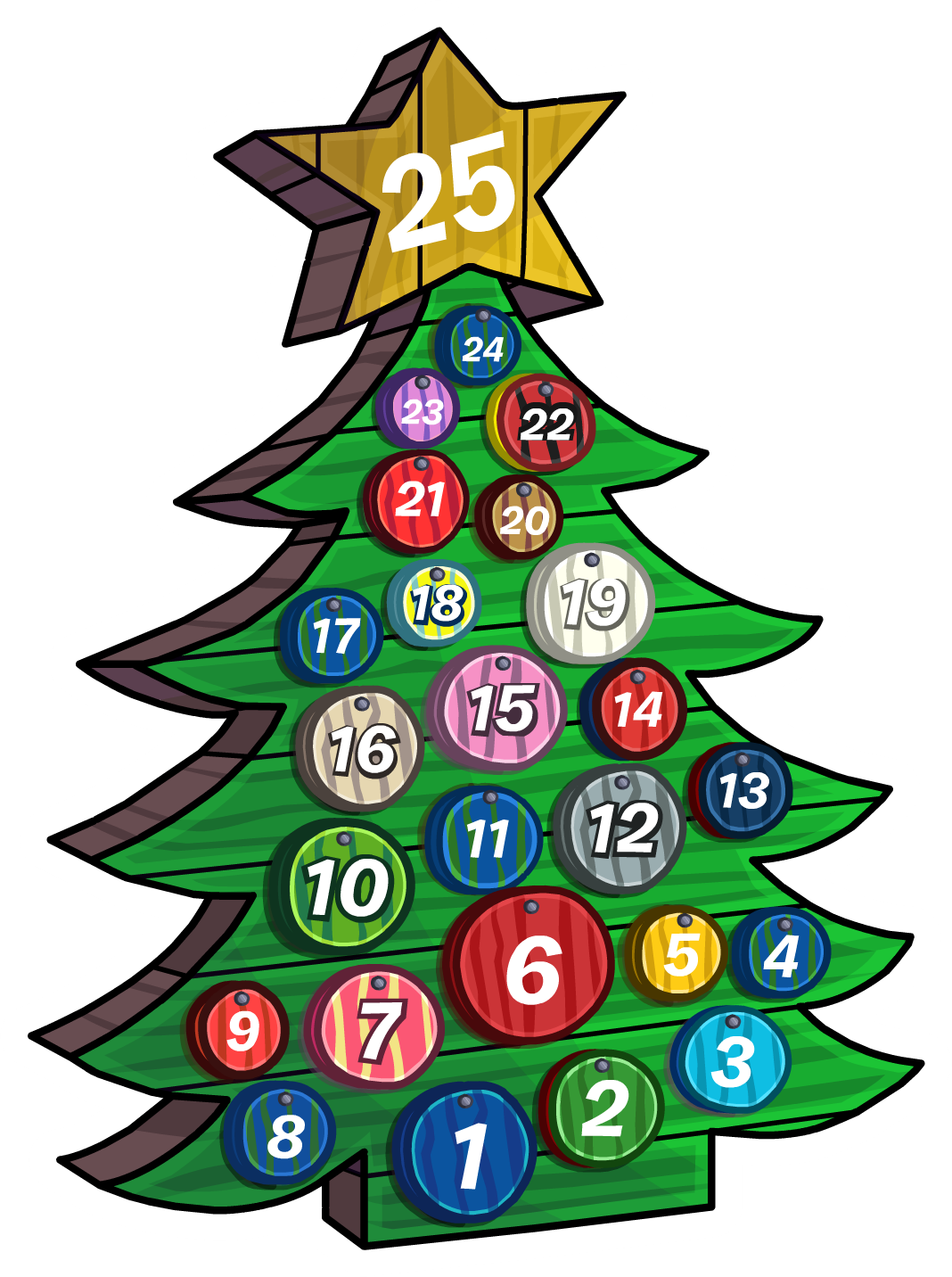 2016 Advent Calendar Icon - Club Penguin Christmas Tree (1068x1432), Png Download
