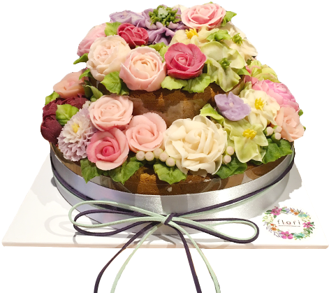 Cake3 - Cake Made From Flowers (480x480), Png Download