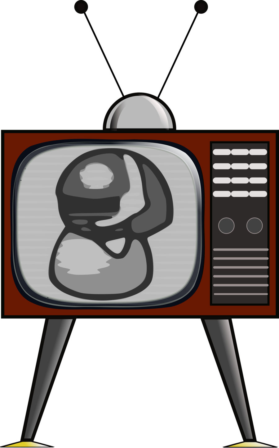 Antenna Clipart Old Tv - Tv Tegning Png (448x720), Png Download