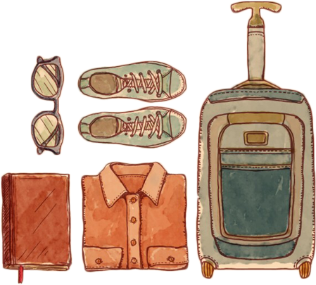 Clipart Black And White Download Baggage Travel Painting - Baggage Watercolor (626x626), Png Download