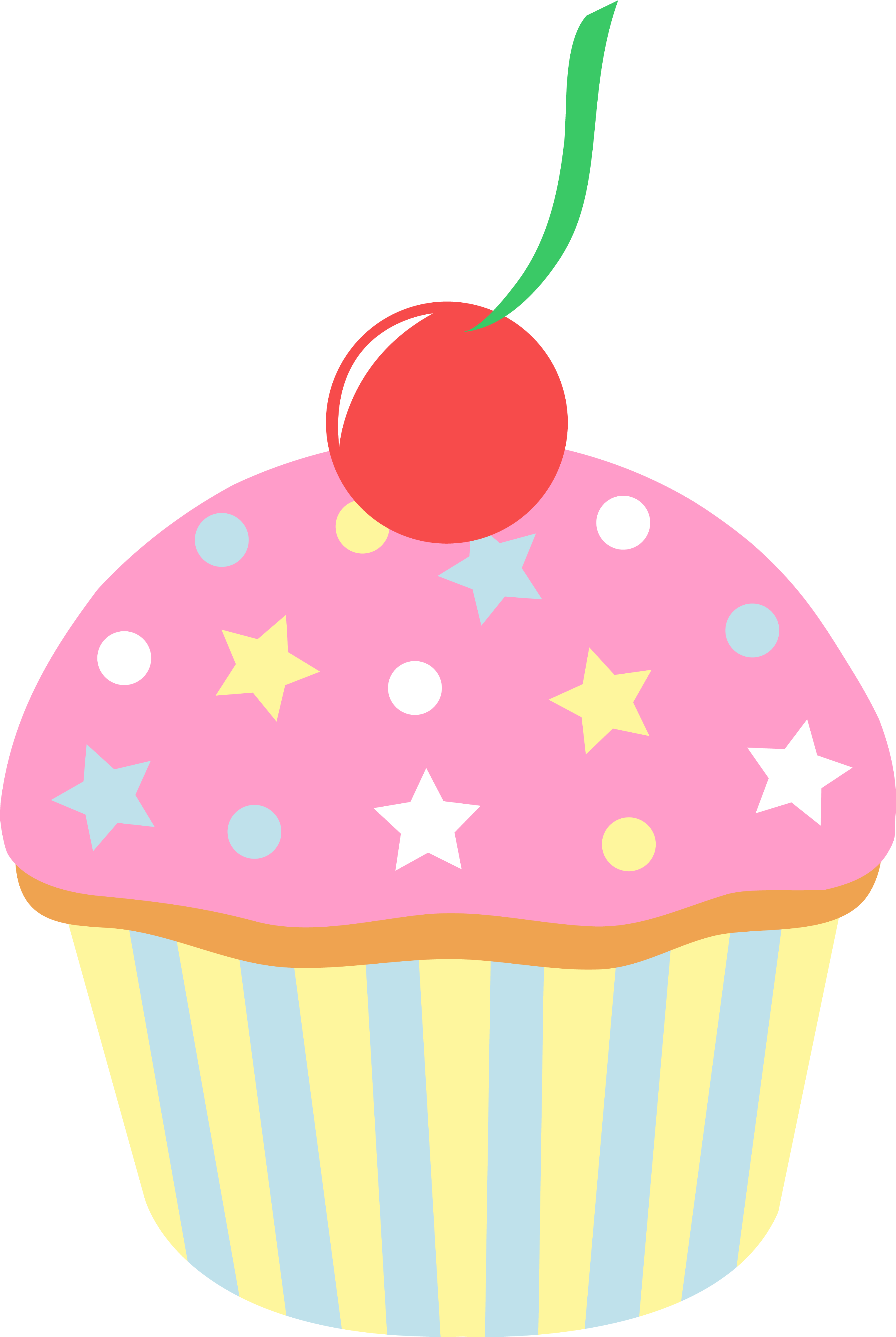 Vanilla Clipart Blue Cupcake - Cute Cake Cartoon (3053x4765), Png Download