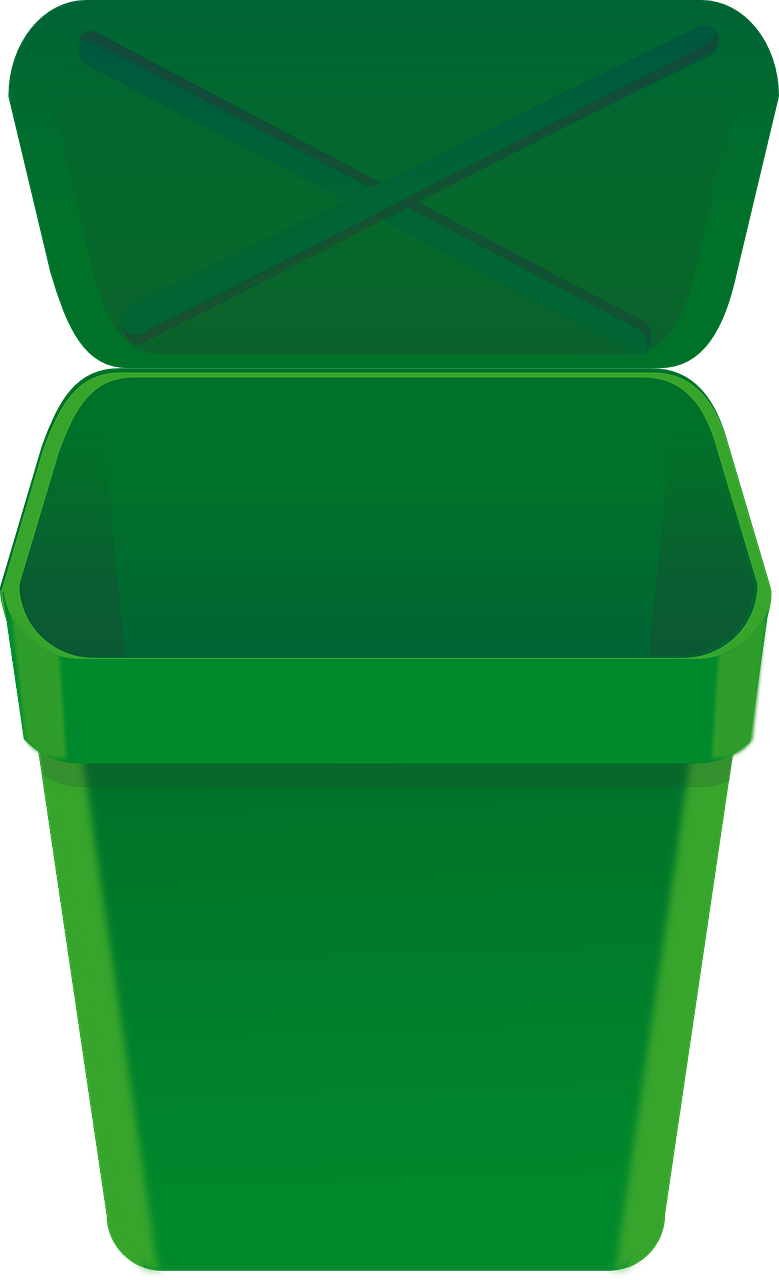 Trash Clipart Open - Contenedores De Basura Con Tapa Abierta (360x591), Png Download