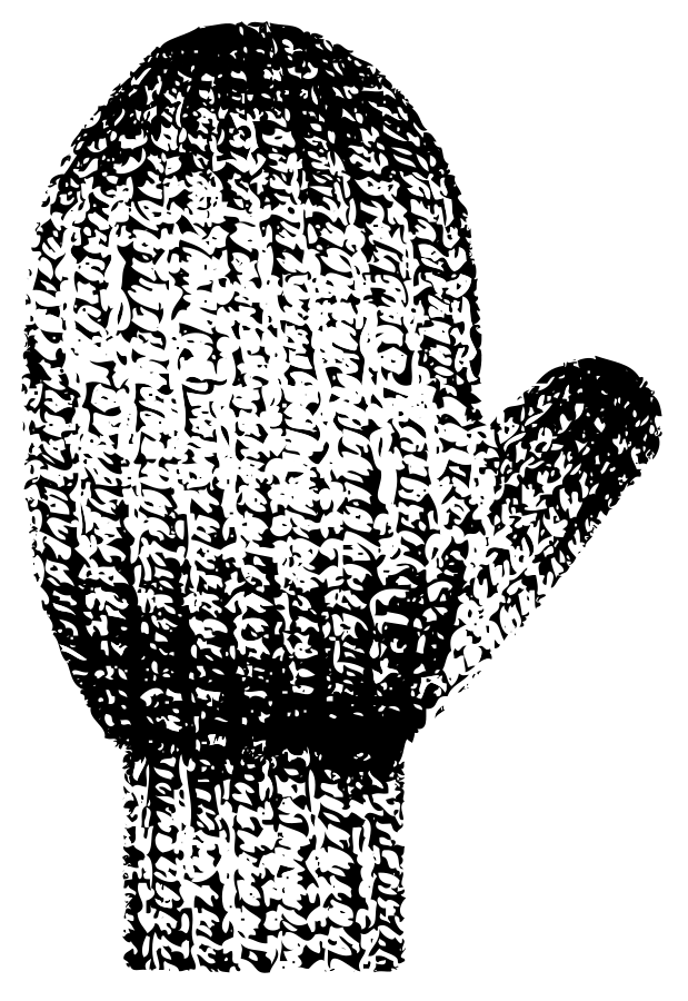 How To Set Use Mitten With Knitted Texture Clipart (619x900), Png Download