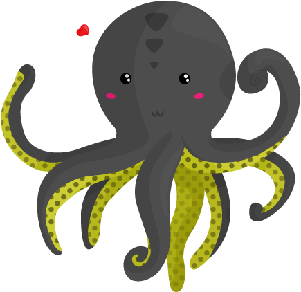 Octopus Vector Png Vector Free Download - Transparent Tumblr Octopus Cute (473x446), Png Download