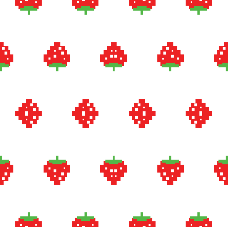 Pacman Retro Video Game Strawberreis On White Wallpaper - Illustration (800x798), Png Download