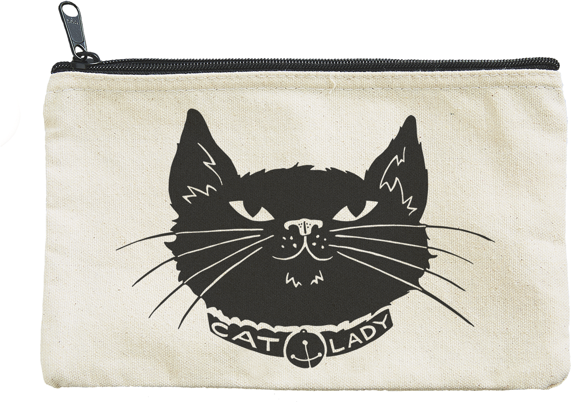 021 Cat Lady Detail V=1493305600 - Canvas Pouch With Heart By Seltzer (1200x1400), Png Download