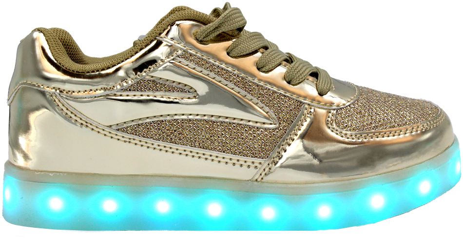Galaxy Led Shoes Light Up Usb Charging Low Top Kids - Gs Low Top Fusion (gold) (1080x926), Png Download