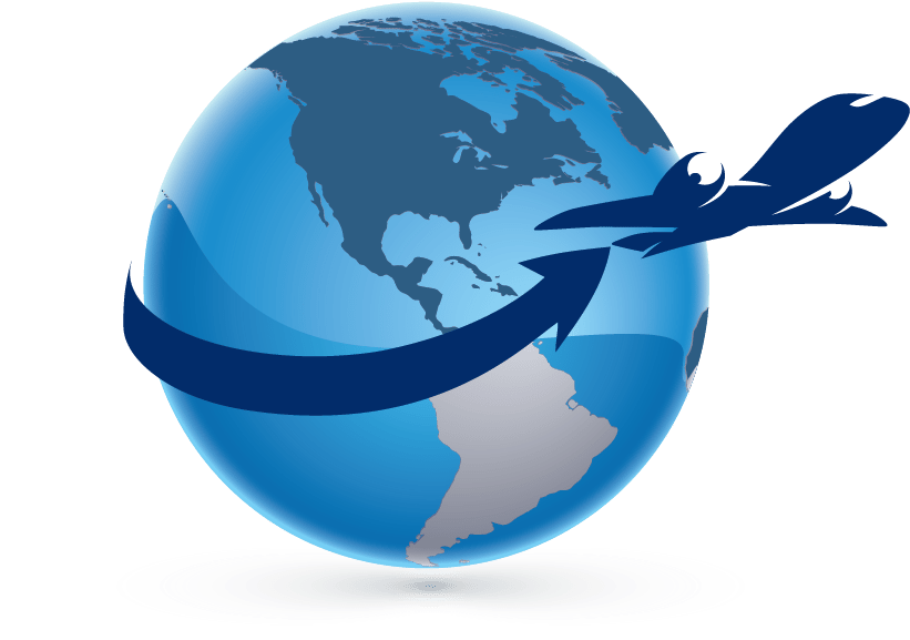 Globe - Globe With Plane Logo (1054x794), Png Download