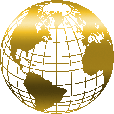 6 Kb, V - Golden World Globe Png (396x397), Png Download