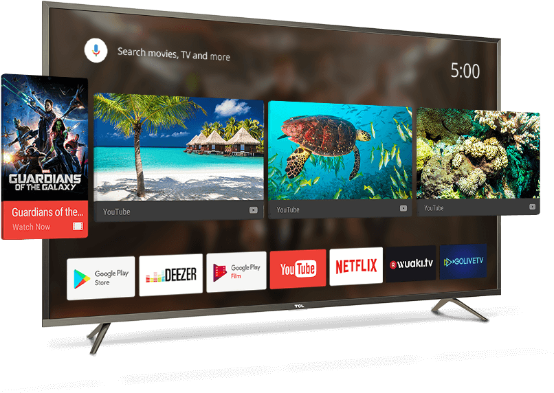 Samsung Tv, Lg Smart Tv, Roku Vod, Android Tv, Vewd, - Tcl U43p6046 (881x575), Png Download