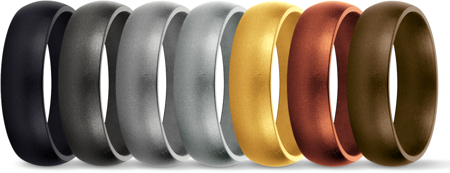 Precious Metals 3 Silicone Wedding Ring Bundle (1609x660), Png Download