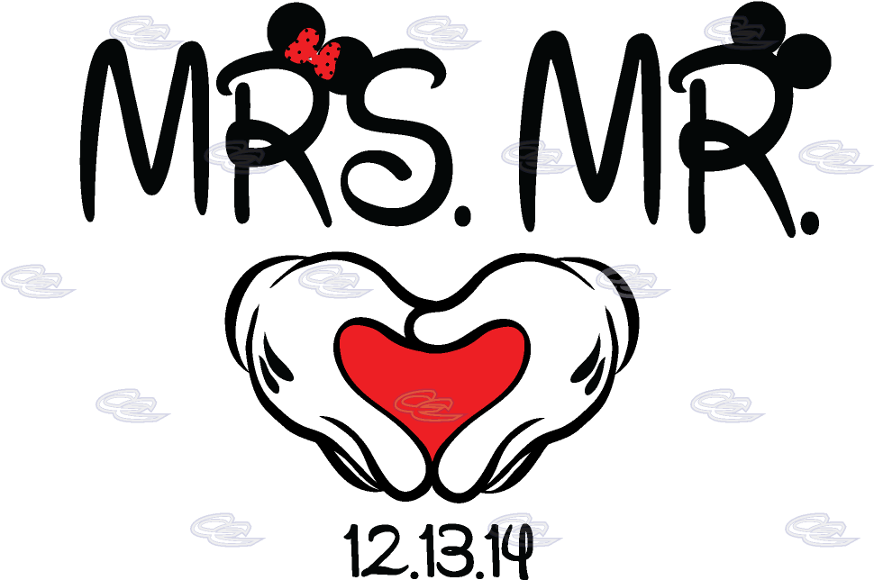 Just Married Clipart Png Download - Mr & Mrs Mickey (1013x697), Png Download