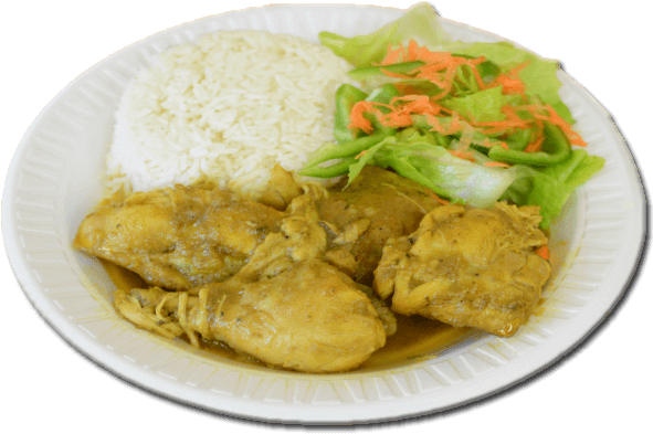Curry Chicken Dinner - Jamaican Curry Chicken Png (600x400), Png Download