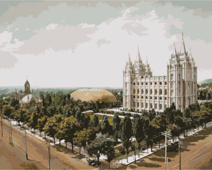 Temple Square Salt Lake Temple Great Salt Lake Bryce - Temple Square Salt Lake City (423x340), Png Download