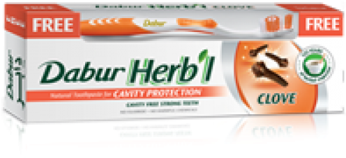 Dabur Herbal Clove Toothpaste 200gm - Dabur Herbal Toothpaste Imperial Basil Tulsi 100ml (600x600), Png Download