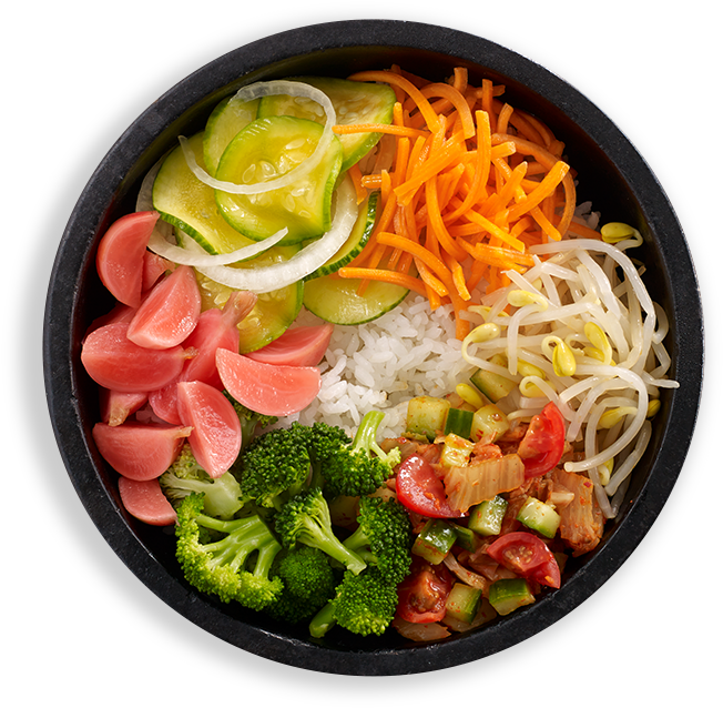 Scroll Down - Korean Food Top View Png (767x669), Png Download
