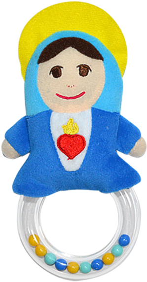 Mother Mary Pray For Us Plush Rattle - Child (500x608), Png Download