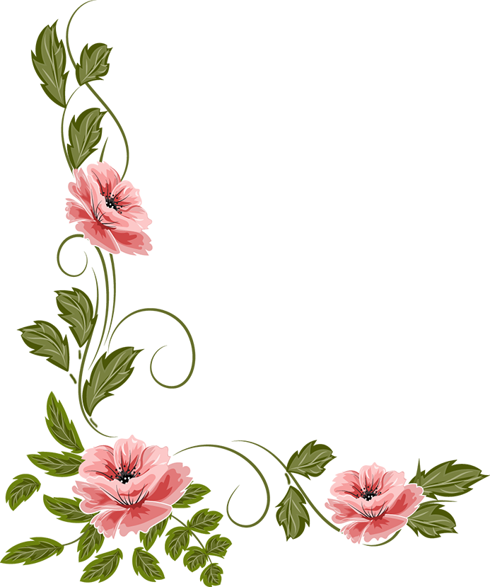 Moldura De Flores, Hojas Decoradas, Marco Rosa, Invitación - Vectores Florales Esquinas Png (693x829), Png Download
