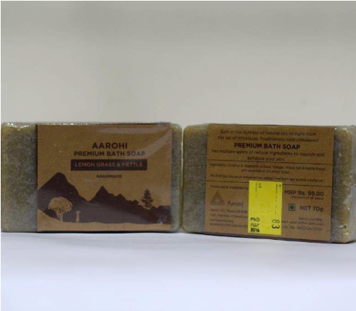 Aarohi Premium Handcrafted Soap-sandalwood Patchouli - Carton (500x750), Png Download