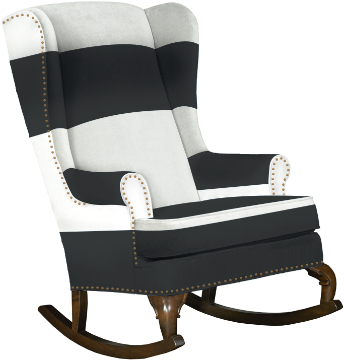 Rocking Chairs - Striped Rocking Chair For Nursery (800x800), Png Download