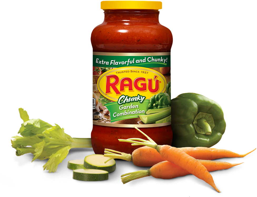 Garden Combination Sauce - Ragu Chunky Garden Combination 24 Oz (1000x800), Png Download