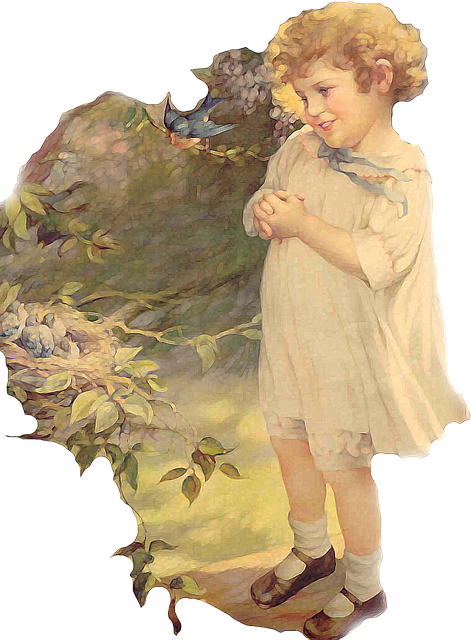 Free Image On Pixabay - Girl Vintage Painting (471x640), Png Download