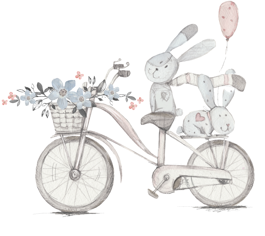 A Transparent Material For A Cartoon Bike Rabbit - Jacky Baby Basic Line Maglietta A Manica Lunga, Taglia: (1024x861), Png Download