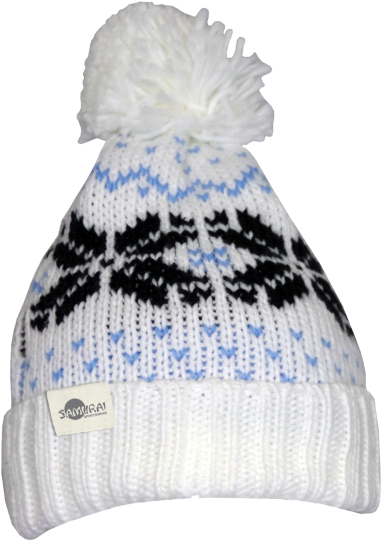 Xmas Bobble Hat Cream/black - Bobble Knit Png (600x600), Png Download