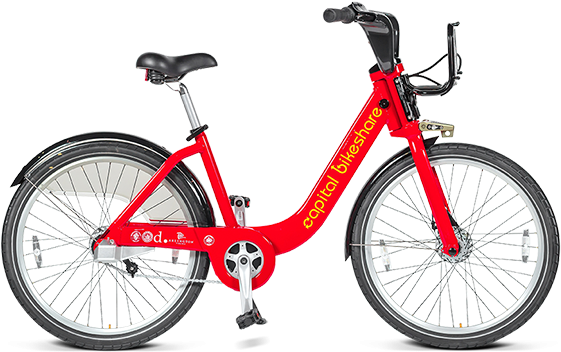 Bike - Capital Bikeshare Bike (569x374), Png Download