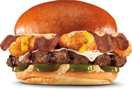 منيو هارديز اطلب رقم هارديز الموحد - Carl's Jr Diablo Thickburger (424x289), Png Download