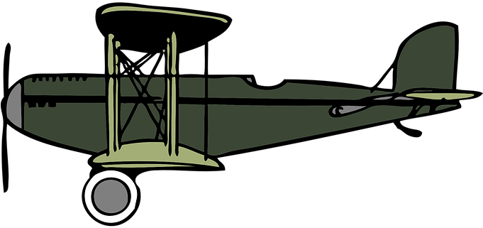 Biplane Plane Airplane Crop Duster Vintage - Biplane Clip Art (680x340), Png Download