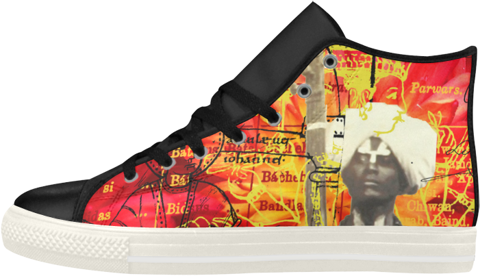 The Sitar Player High Top Action Leather Men's Shoes - Shoe (1000x1000), Png Download
