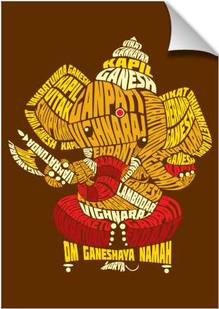 Ganesha Typo - Ganesh Typo (674x516), Png Download
