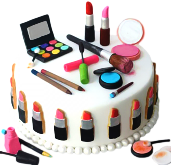 Makeup Kit Cake 2kg - Makeup Birthday Cake (600x600), Png Download