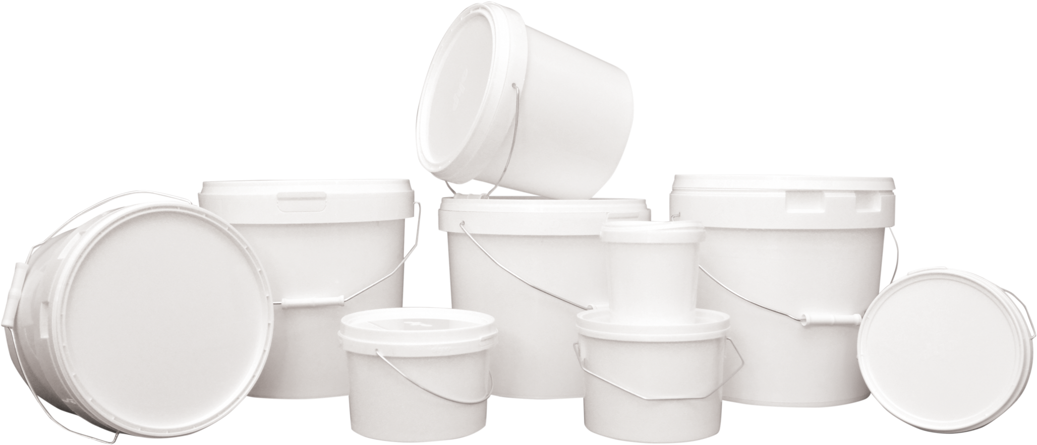 Hdpe Packages Injection Molded Plastic Buckets In Capacities (2503x1024), Png Download