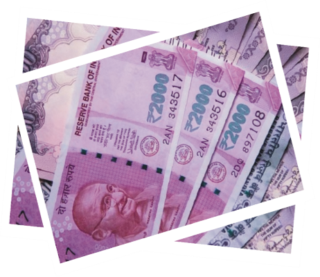 Indian Rupees - Enterprises Fabric Purple Casual Money Clipper (462x400), Png Download